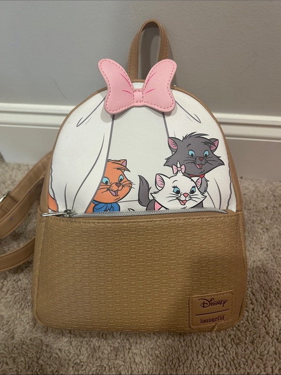 Loungefly Handbags - Loungefly Disney Marie & Friends Mini Backpack - White, Pink, Tan